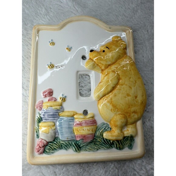 Disney By Charpente Classic Winnie the Pooh Ceramic Light Switch Plate - Picture 3 of 16